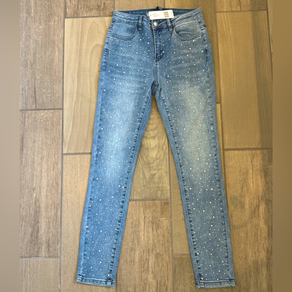 Bebe Stud & Rhinestone Skinny Jeans | Size 27 | NWT | $129 Retail